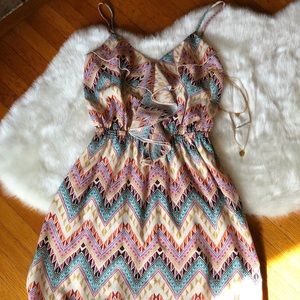 Aztec Ruffle Dress